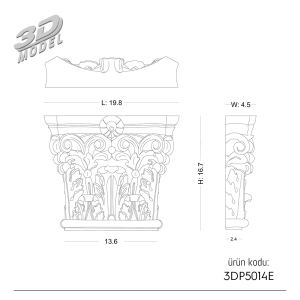 Pilaster Sütun 3DP5014E