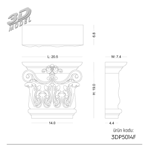 Pilaster Sütun 3DP5014F