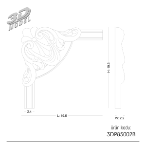 Pattern Frame Corner 3DP85002B