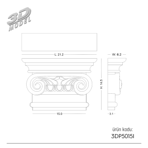 Pilaster Sütun 3DP5015I