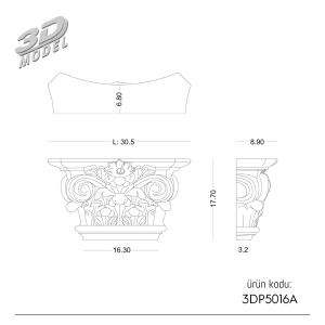Pilaster Sütun 3DP5016A