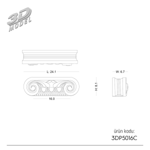 Pilaster Sütun 3DP5016C