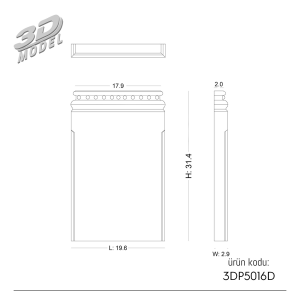 Pilaster Sütun 3DP5016D