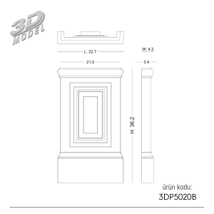Pilaster Sütun 3DP5020B