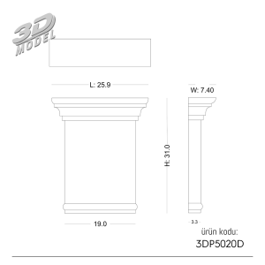 Pilaster Sütun 3DP5020D