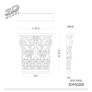 Pilaster Sütun 3DP5020E