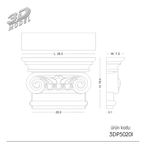 Pilaster Sütun 3DP5020I