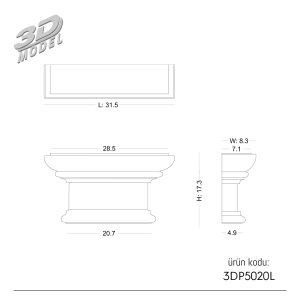 Pilaster Sütun 3DP5020L