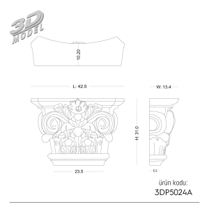 Pilaster Sütun 3DP5024A