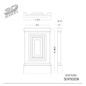 Pilaster Sütun 3DP5025B