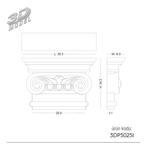 Pilaster Sütun 3DP5025I
