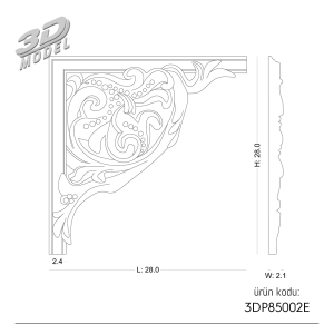Pattern Frame Corner 3DP85002E