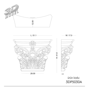 Pilaster Sütun 3DP5030A