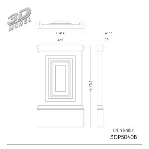 Pilaster Sütun 3DP5040B