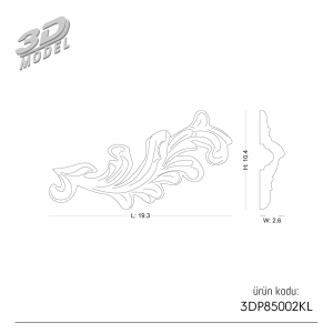 Desenli Çıta Köşe 3DP85002KL