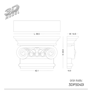 Pilaster Sütun 3DP5040I