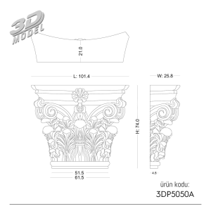 Pilaster Sütun 3DP5050A
