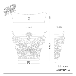 Pilaster Sütun 3DP5060A