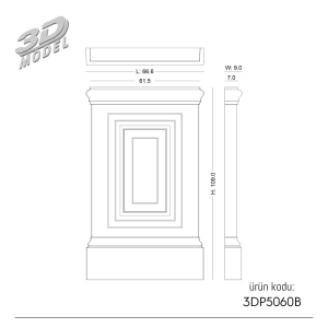 Pilaster Sütun 3DP5060B