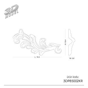 Pattern Frame Corner 3DP85002KR