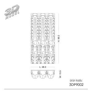Pilaster Sütun 3DP9002