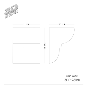 Kiriş - Mertek - Kütük 3DP1981BK