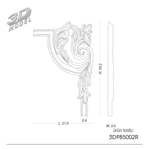 Pattern Frame Corner 3DP85002R