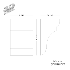 Kiriş - Mertek - Kütük 3DP1981DK2