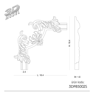 Desenli Çıta Köşe 3DP85002S