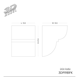 wood Corbel 3DP1981FK