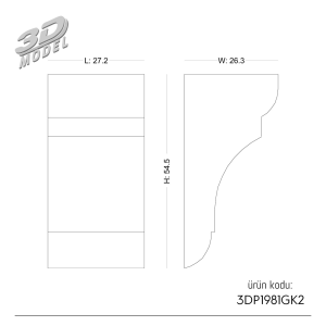 wood Corbel 3DP1981GK2