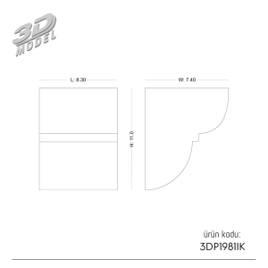 wood Corbel 3DP1981IK