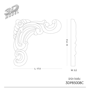 Pattern Frame Corner 3DP85008C