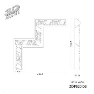 Desenli Çıta Köşe 3DP82010B