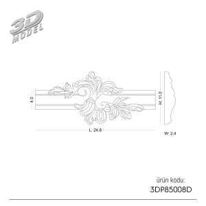 Desenli Çıta Köşe 3DP85008D