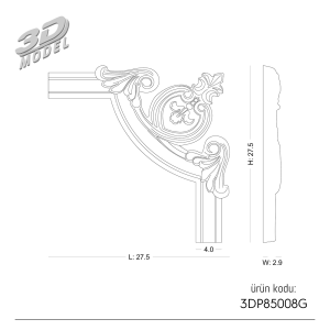 Pattern Frame Corner 3DP85008G
