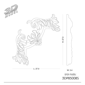 Pattern Frame Corner 3DP85008S