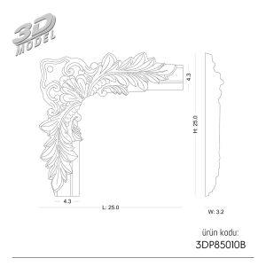 Pattern Frame Corner 3DP85010B