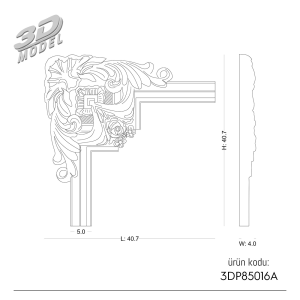 Desenli Çıta Köşe 3DP85016A