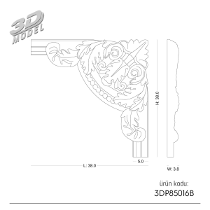 Pattern Frame Corner 3DP85016B