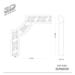 Desenli Çıta Köşe 3DP82010F