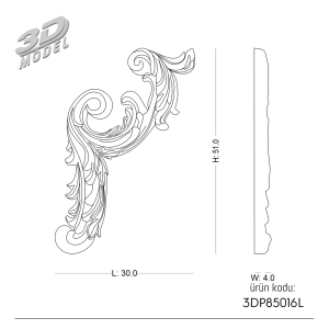 Pattern Frame Corner 3DP85016L