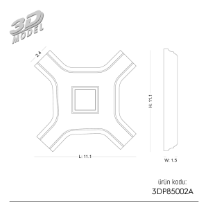 Düz Çıta Köşesi 3DP85002A