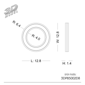 Düz Çıta Köşesi 3DP85002D8