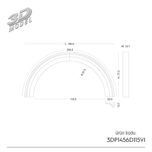 Yuvarlak Kavis Kemer 3DP1456D115VI