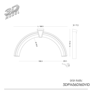 Yuvarlak Kavis Kemer 3DP1456D160VID