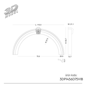 Yuvarlak Kavis Kemer 3DP1456D75VIB