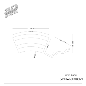 Yuvarlak Kavis Kemer 3DP1460D180VI