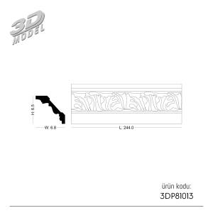 Desenli Kartonpiyer 3DP81013