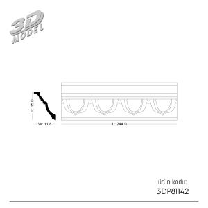 Desenli Kartonpiyer 3DP81142